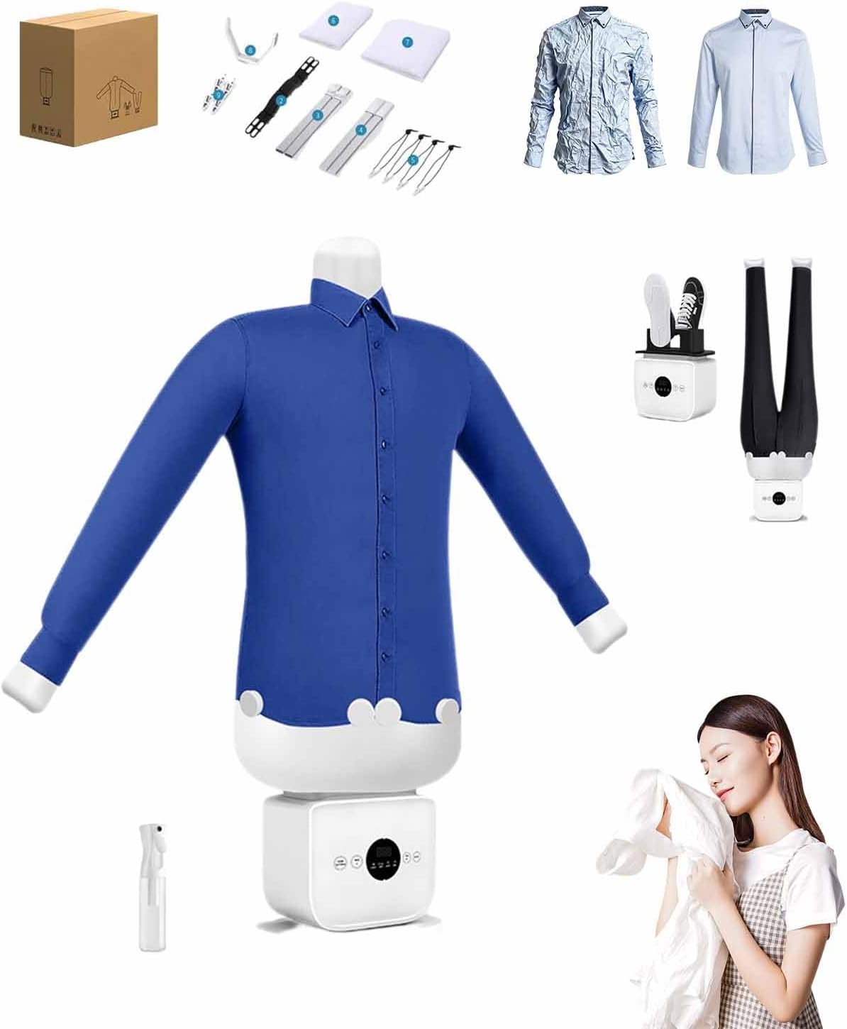 Automatic Ironing Machine - 2026 Upgraded 2-in-1 Touched Hands-Free Automatic Steam Ironm, 8 Minutes Quick Ironed Dry, Steamer 360° Without Blind Spots Drying for Shirts, Pants & Shoes(Basic)