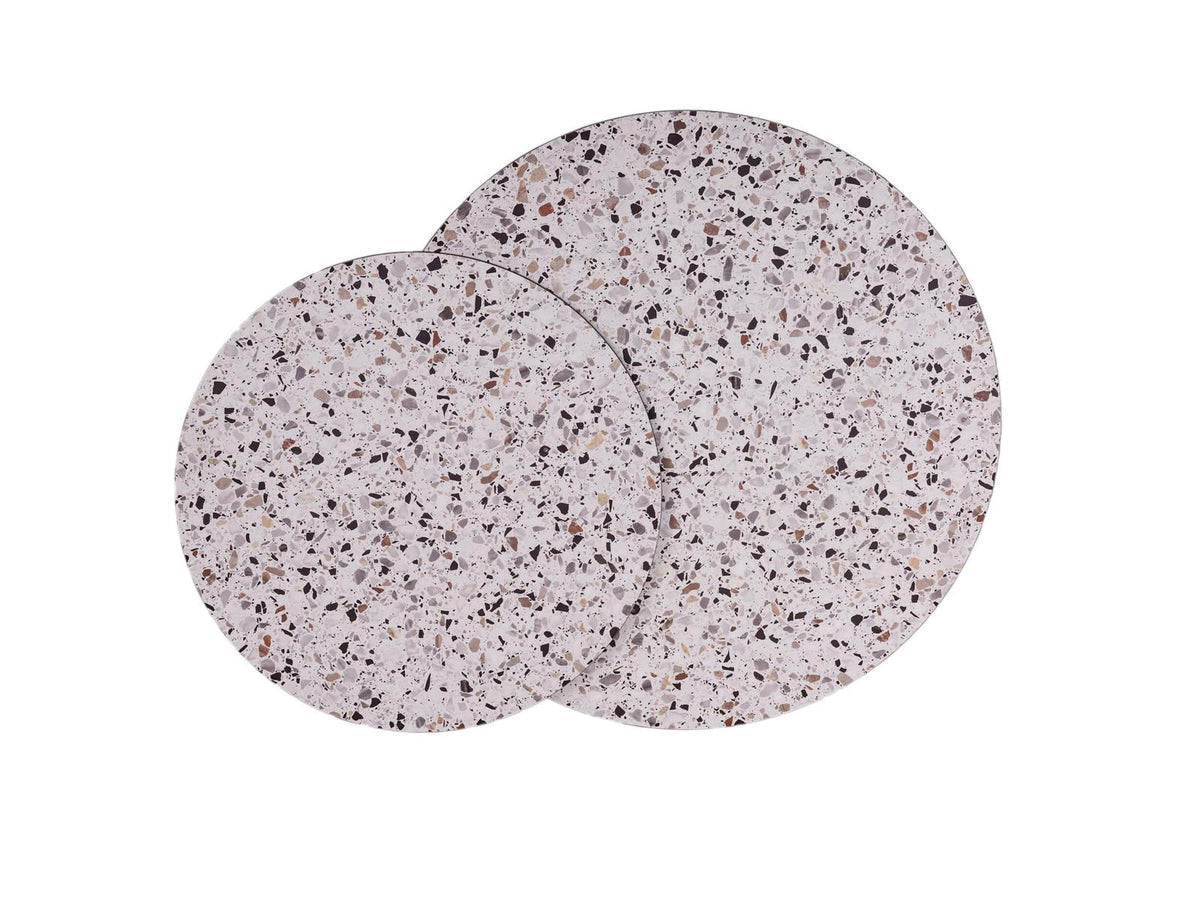 MaximaVida ronde set tafelbladen Lucca 58 en 45 cm - HPL terrazzo look