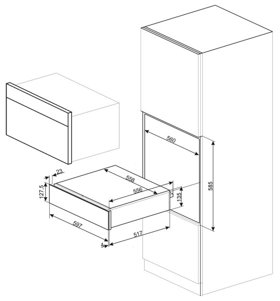 Szuflada SMEG CPR115B3