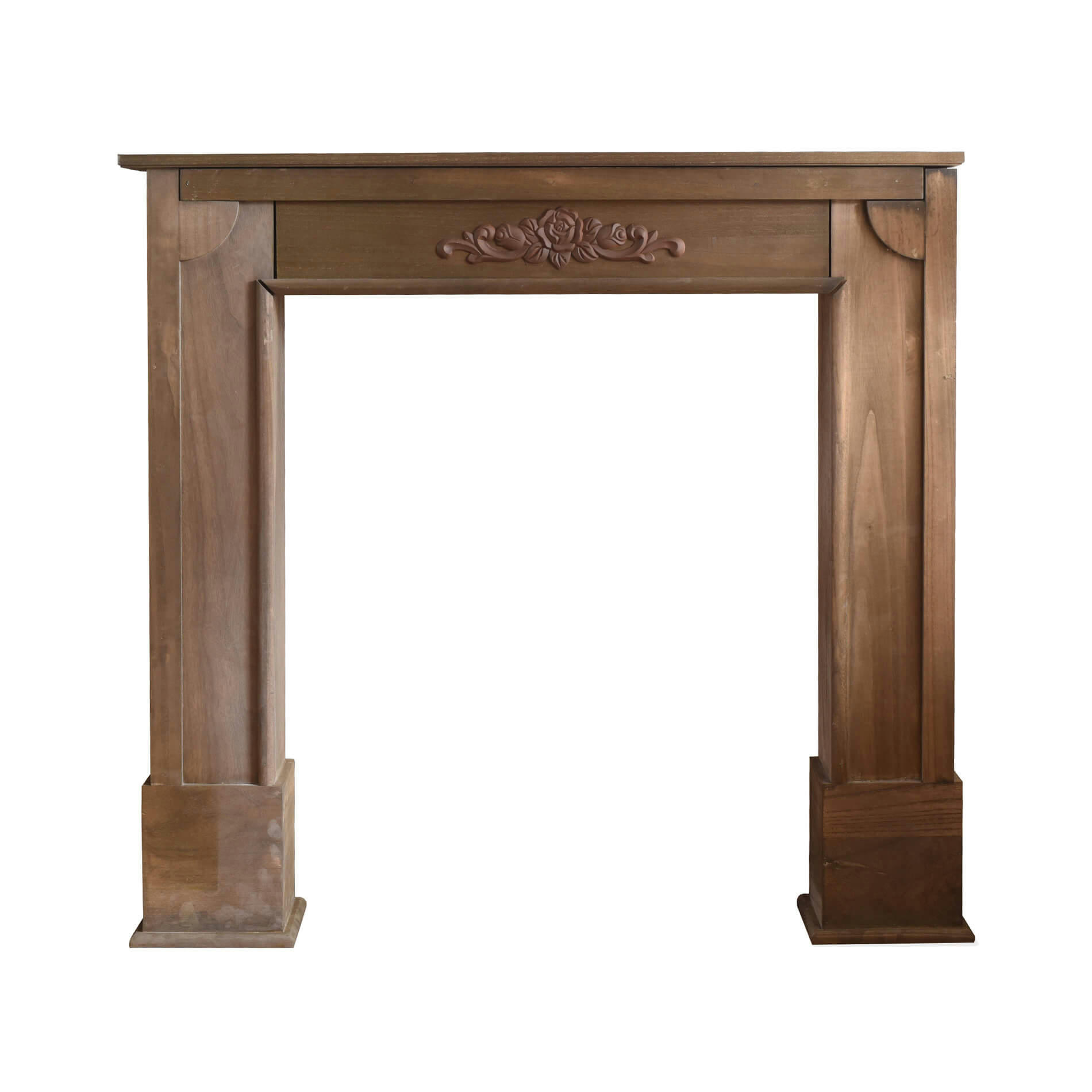 NATURAL - Manteau de cheminée décoratif 105x21x100 en paulownia marron