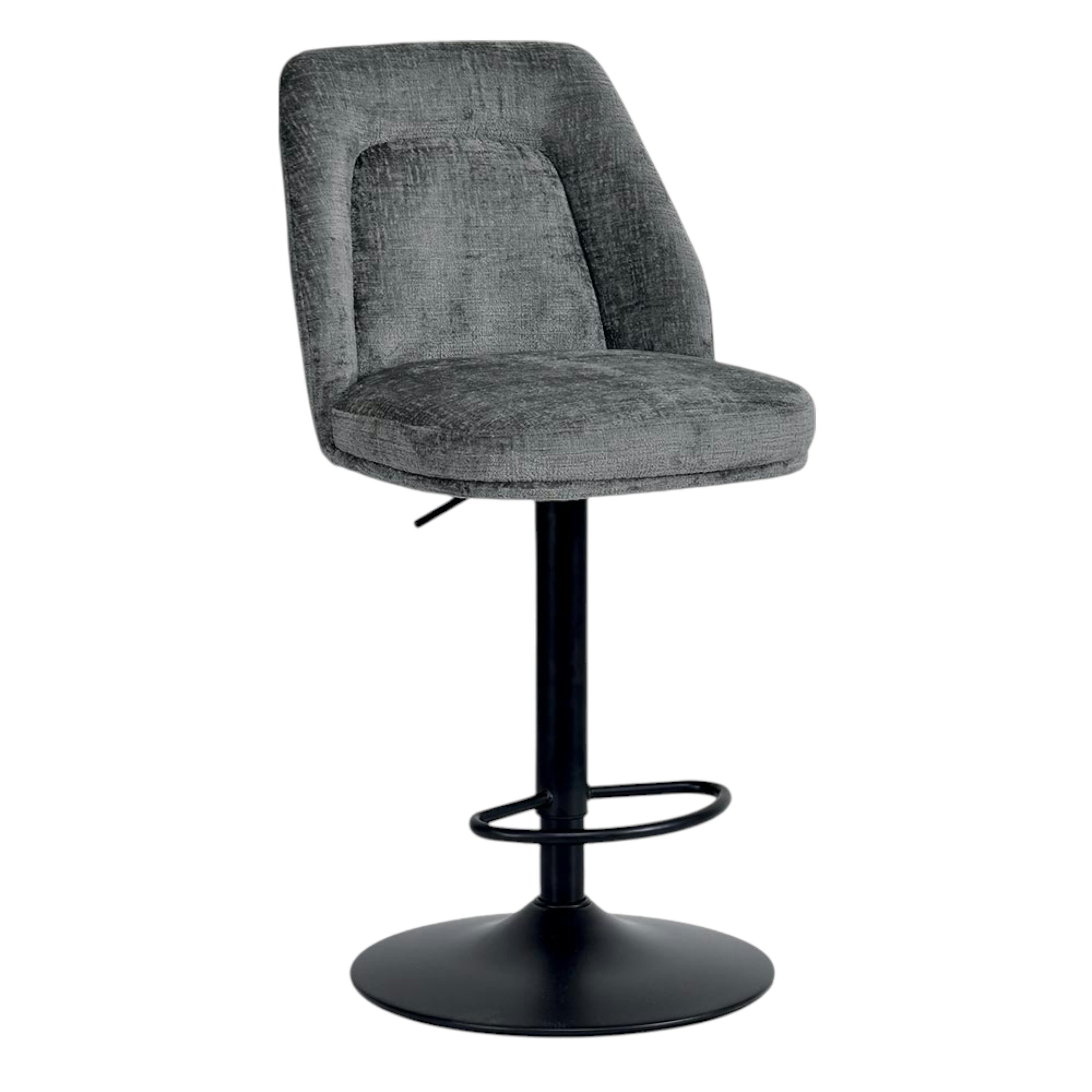 Tabouret bar réglable gris avec dossier (lot de 2) IENA