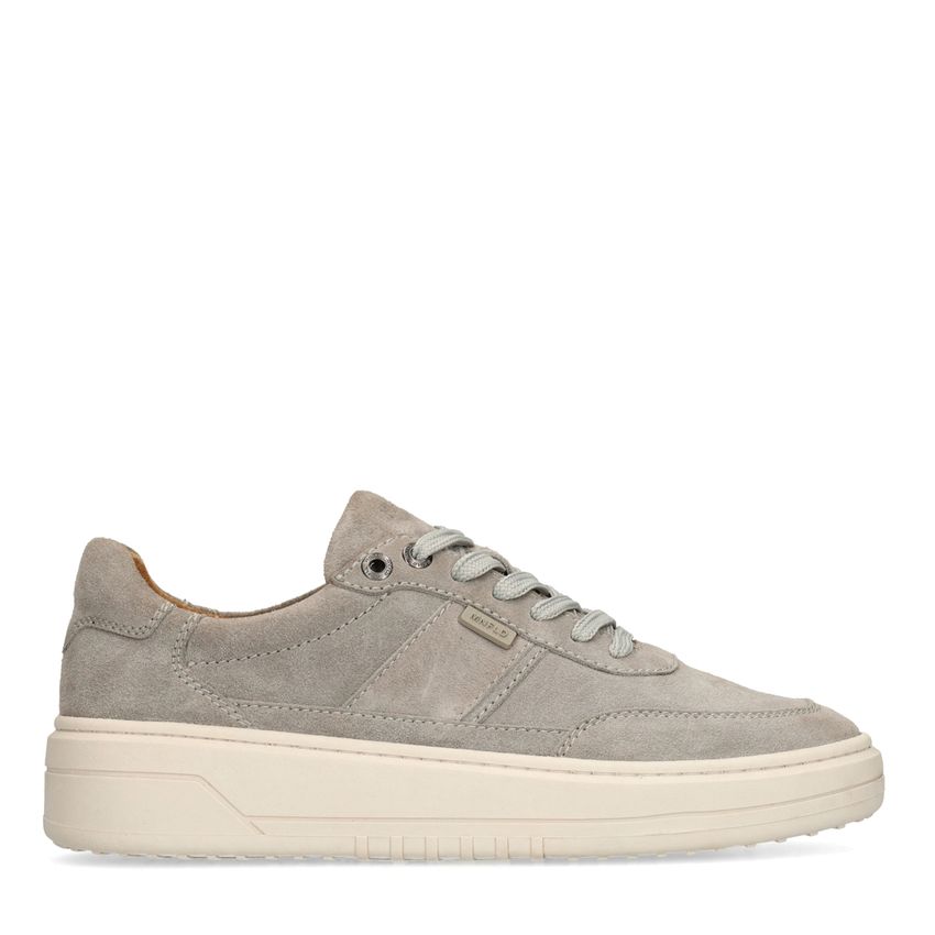 Manfield Grijze suède sneakers