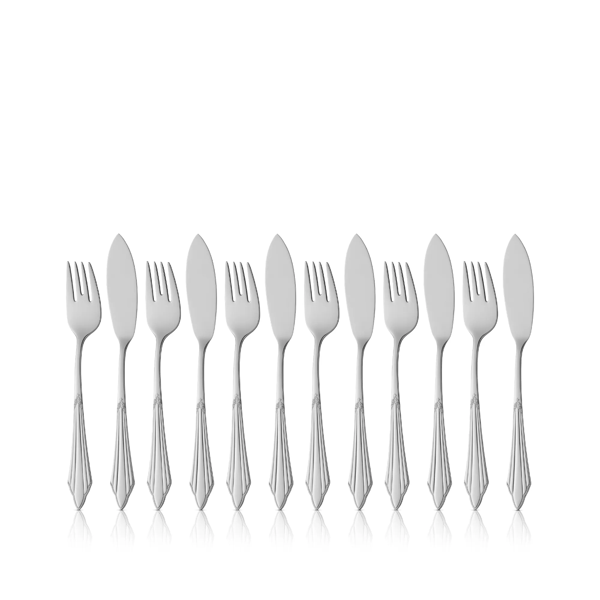Fish Cutlery Set Fächer, Cromargan protect®, 12-piece
