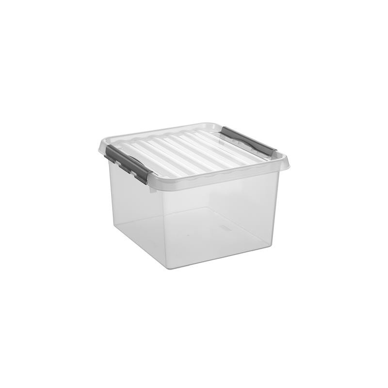 Box de rangement Q-line avec couvercle à clips transparent 26 L SUNWARE