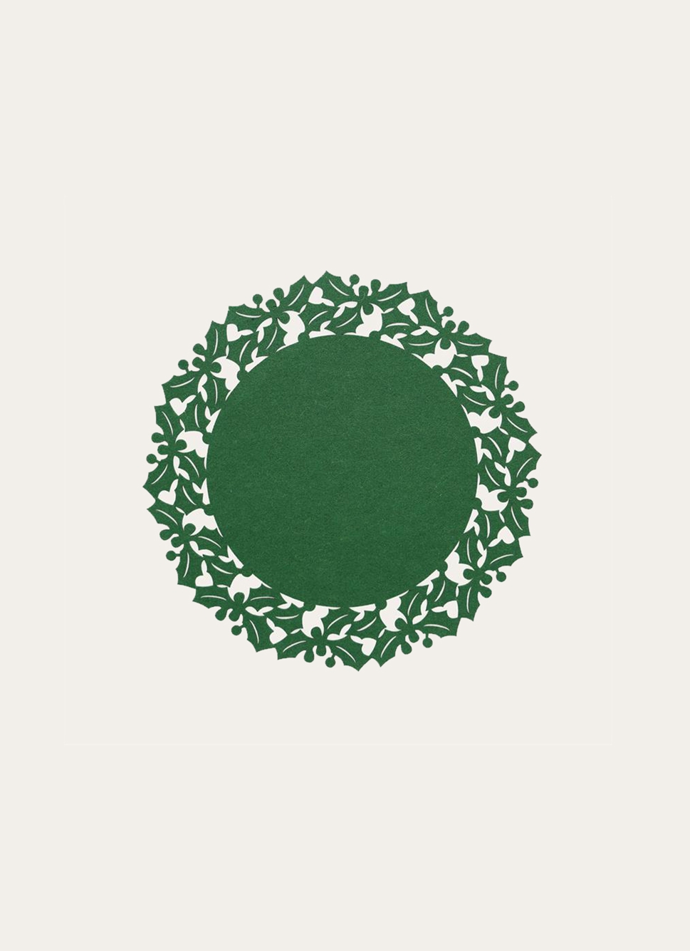 SET DE TABLE ROND EN FEUTRINE HOUX DÉCOUPÉS vert