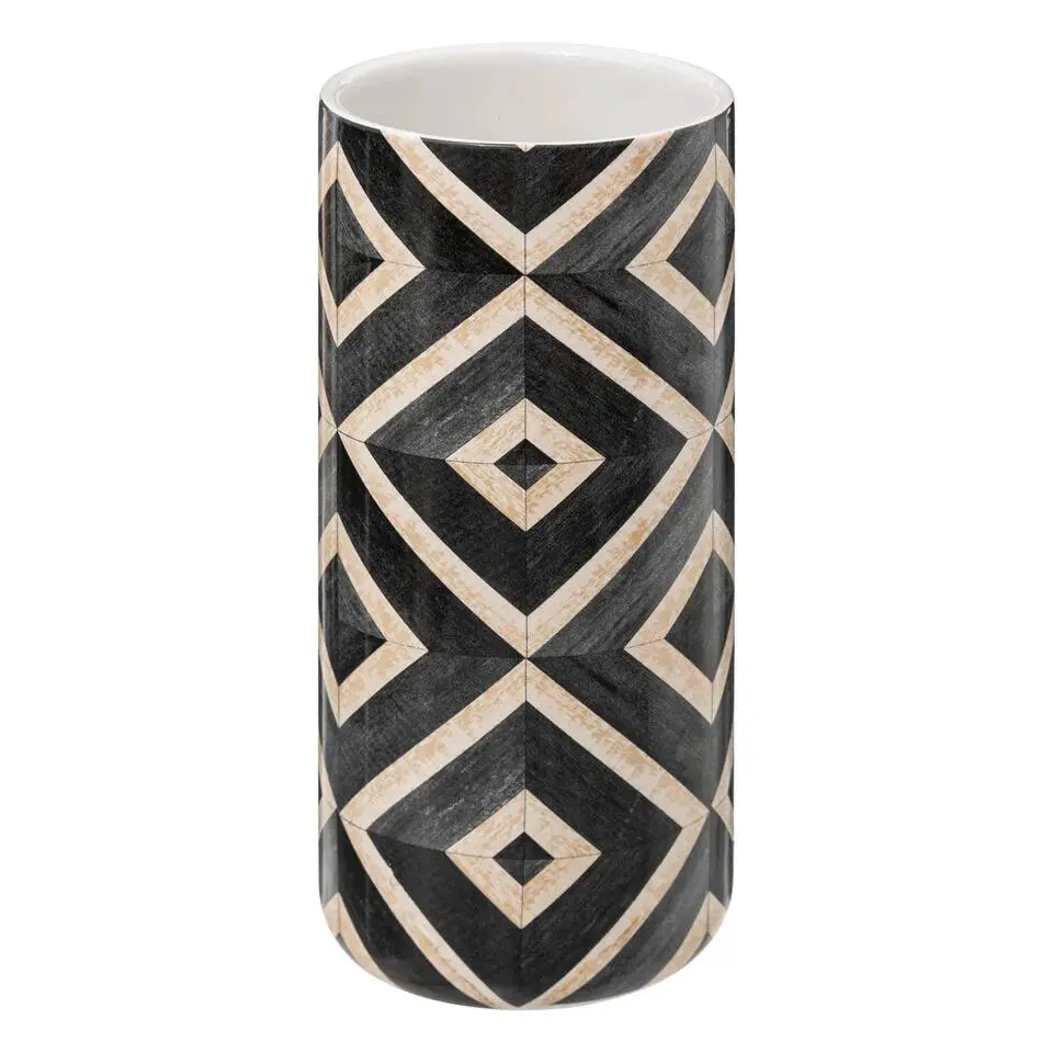 5Five WC/Toiletborstel Luxor - zwart met print - dolomiet