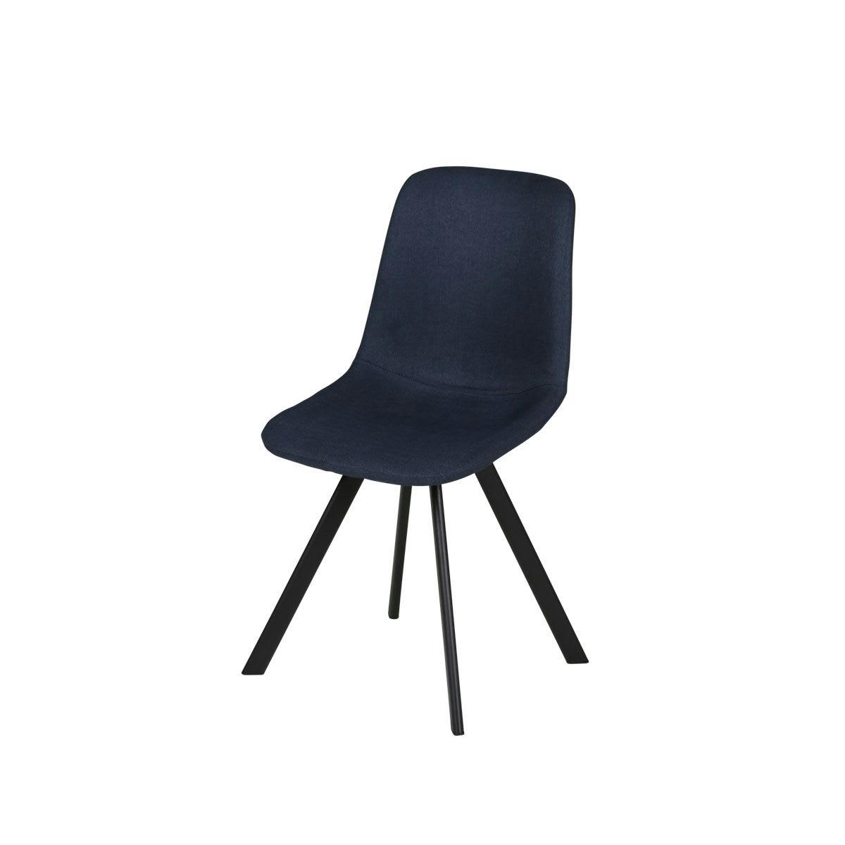 CARL - Chaise en tissu bleu