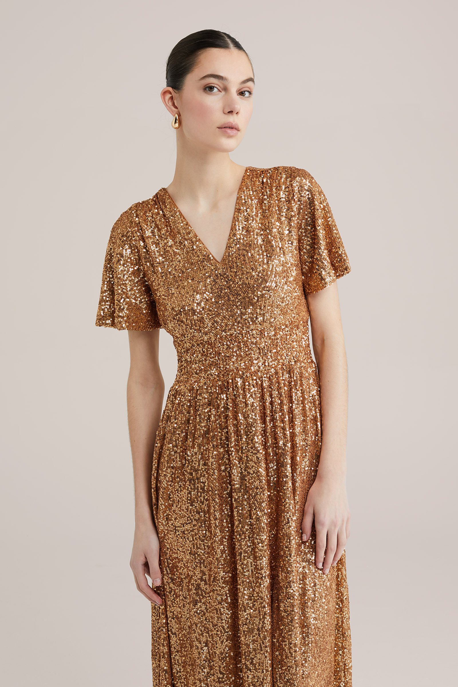 Dames maxi jurk met pailletten