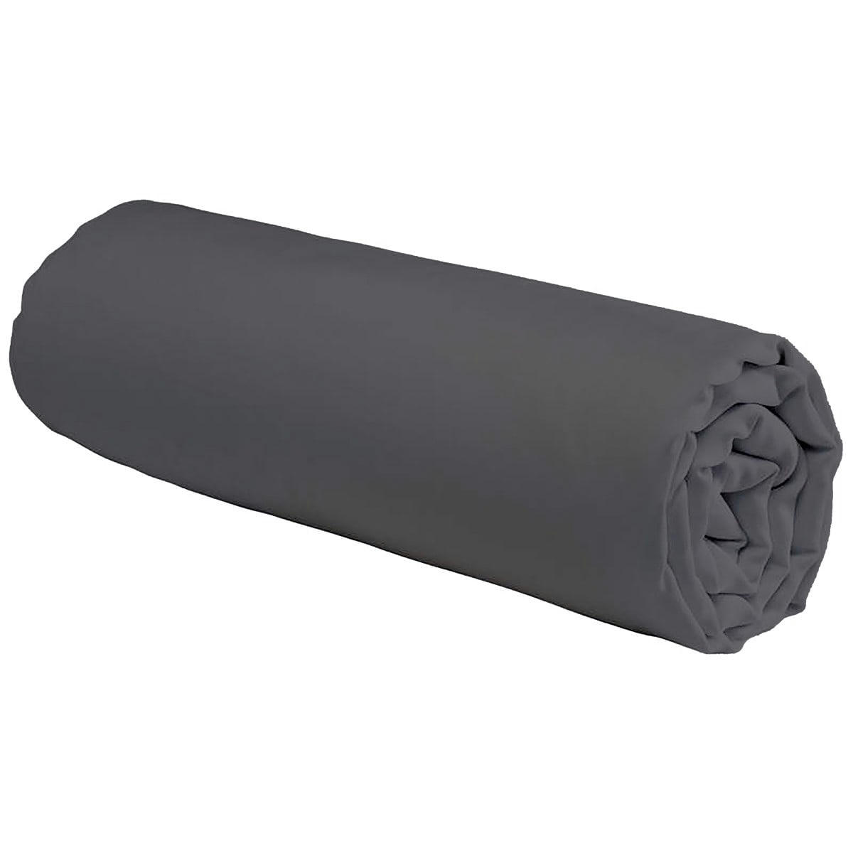 COTON UNIS - Drap housse coton  uni zinc 80x200cm