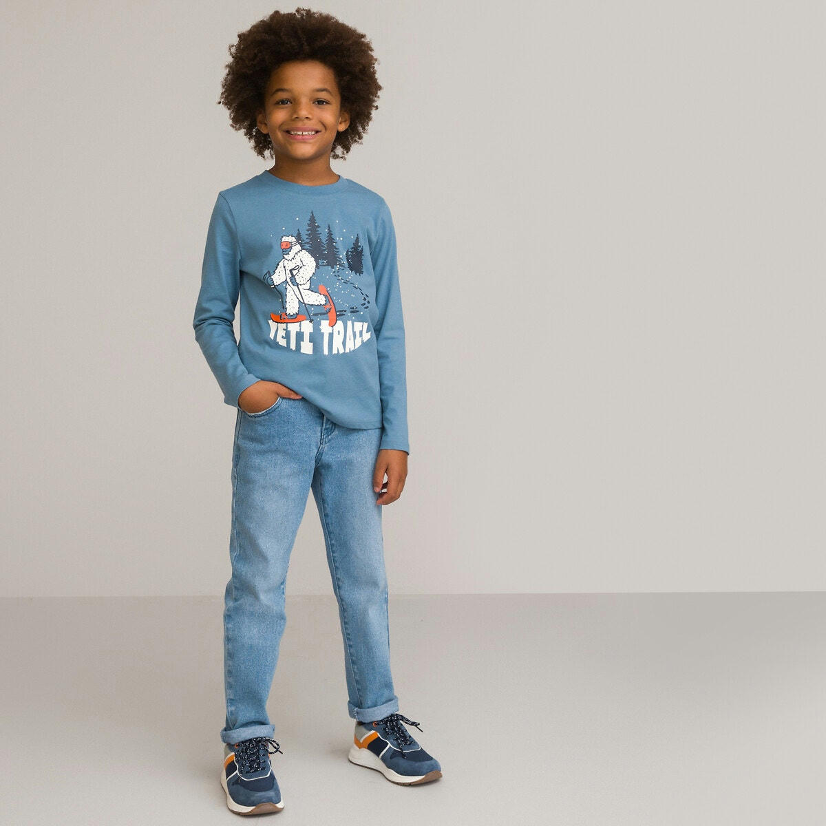 T-shirt manches longues imprimé yeti