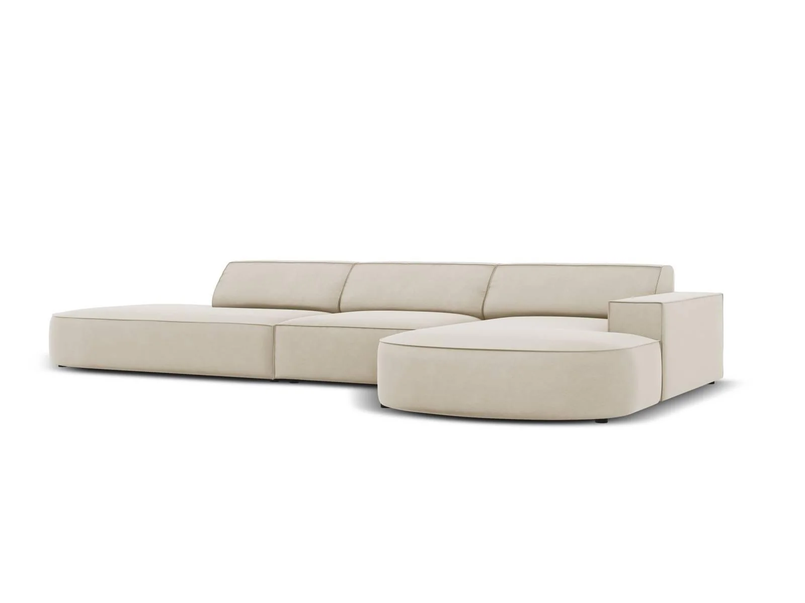 6-zits hoekbank Jodie velvet rechts rond