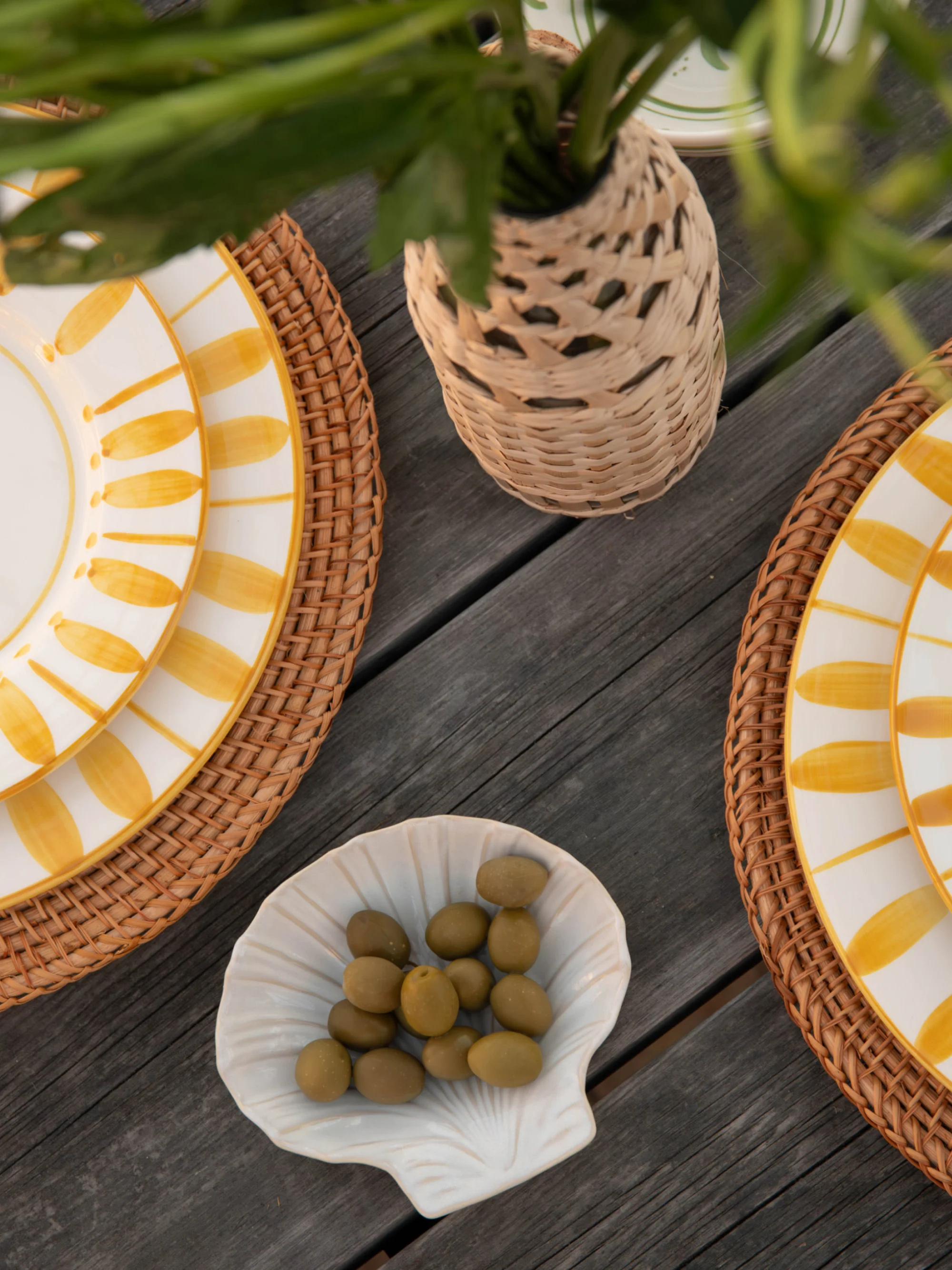 Handgefertigtes Rattan-Tischset Classic