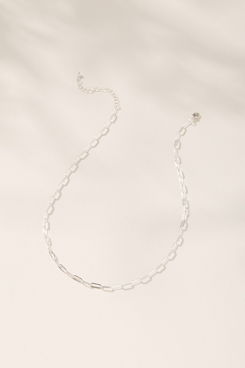 Paperclip Chain Charm Necklace Base?Silver