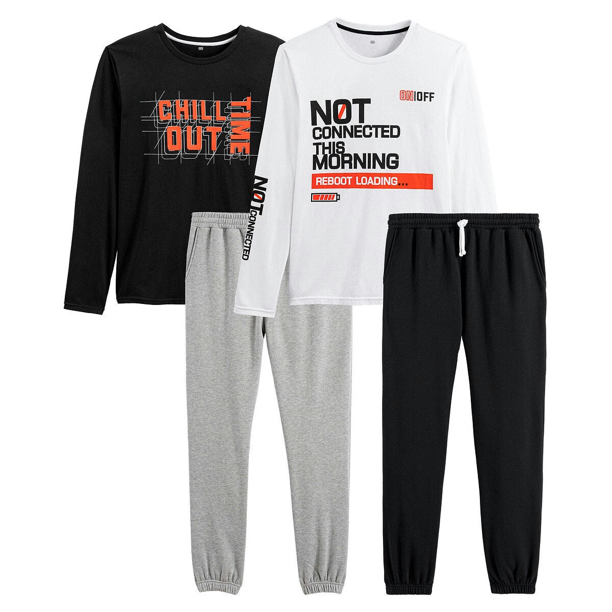 Lot de 2 pyjamas à message