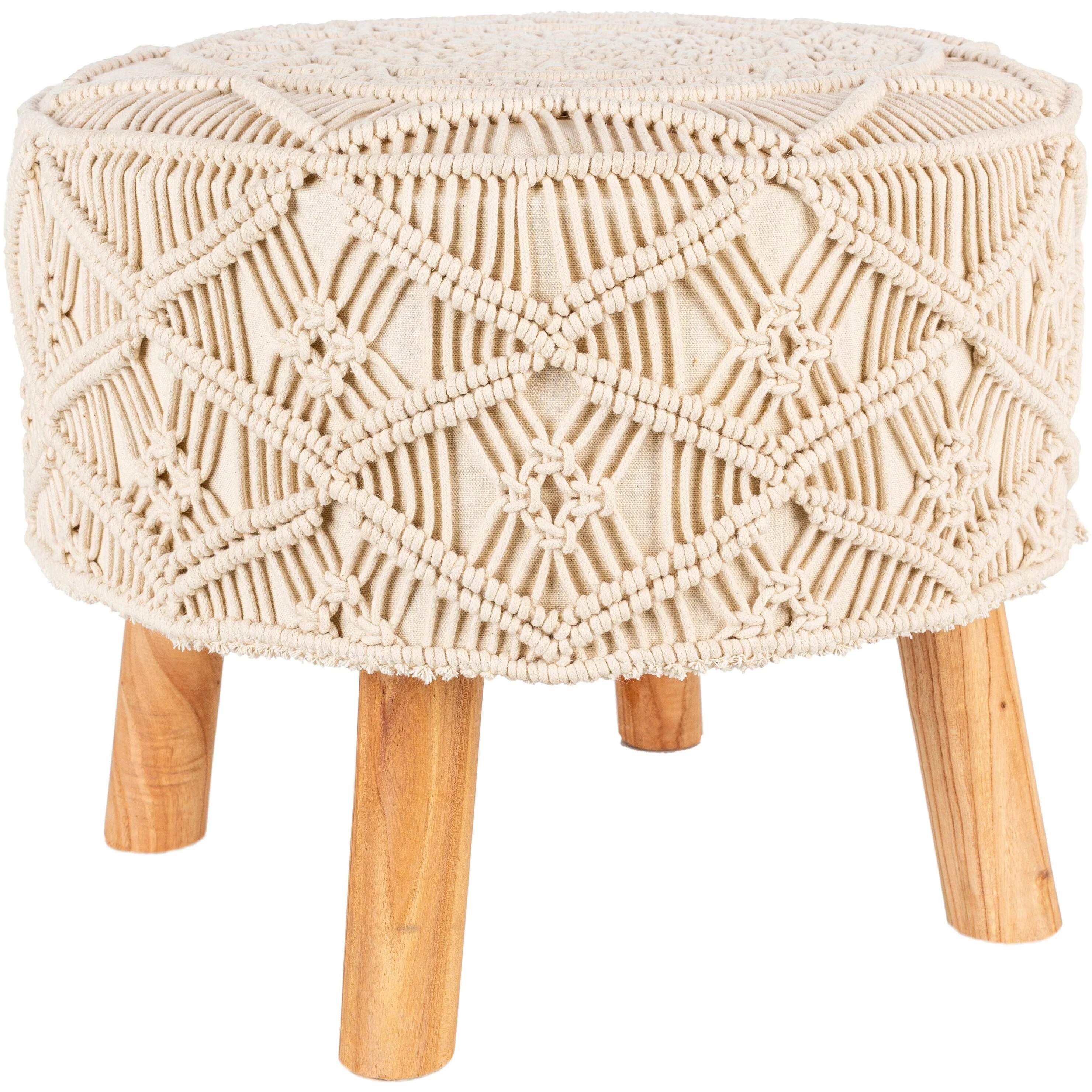 Cruuz Macrame Hand Crafted Footstool
