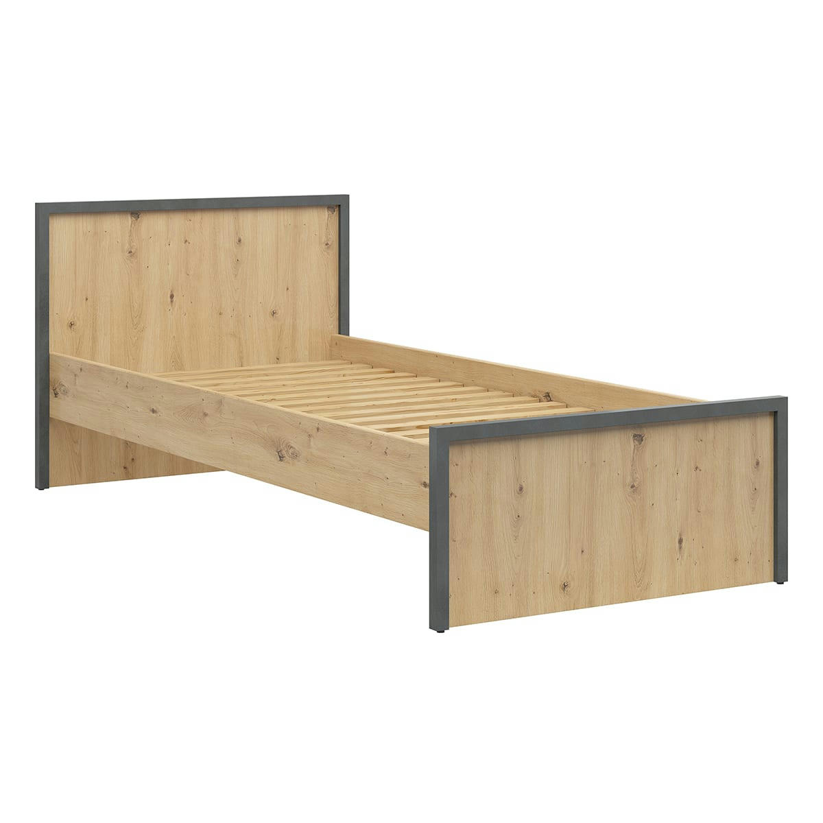 - Lit 90x200 stratifiés naturel et gris