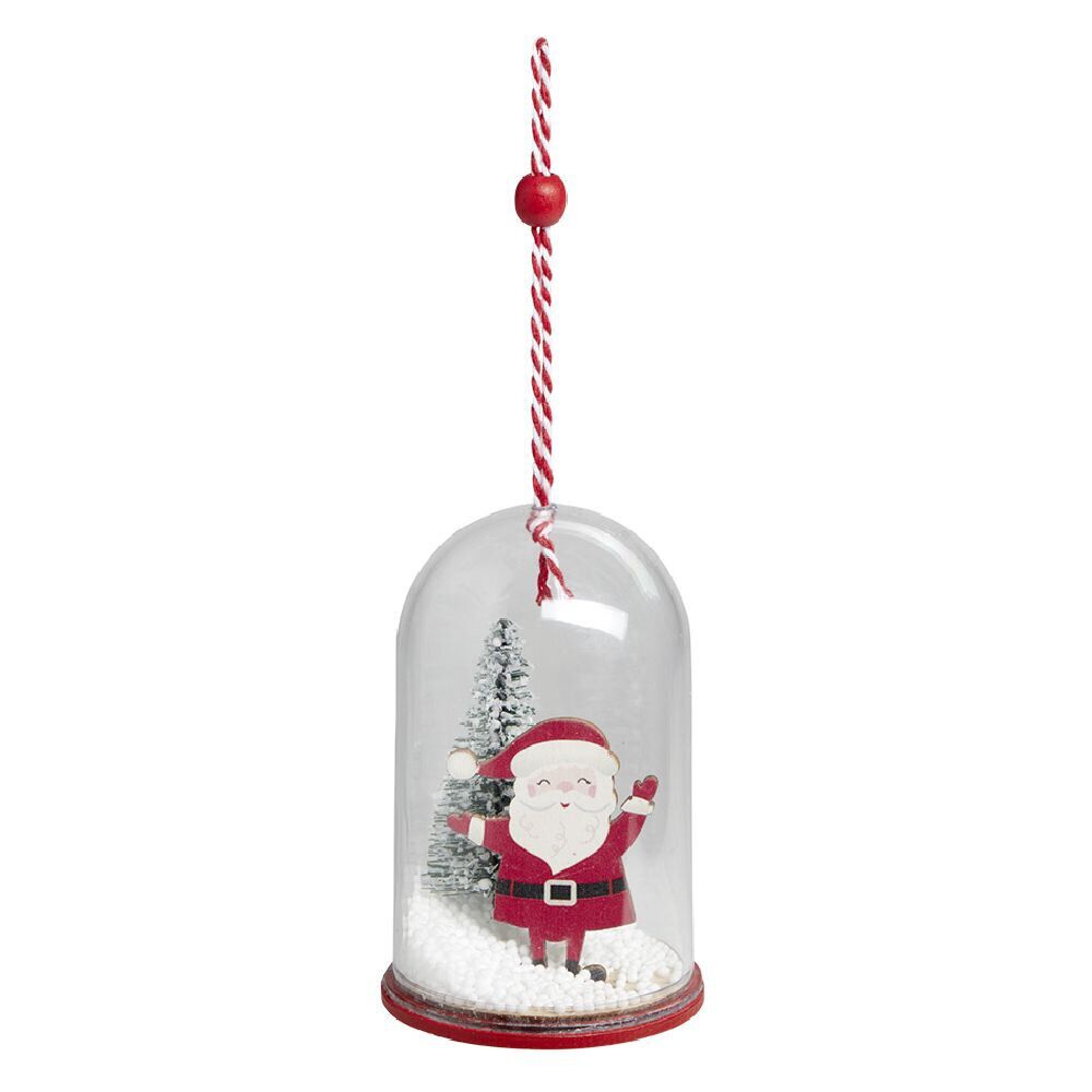 Cloche à suspendre déco No&euml;l avec personnage en bois Ø6xH10,5cm
