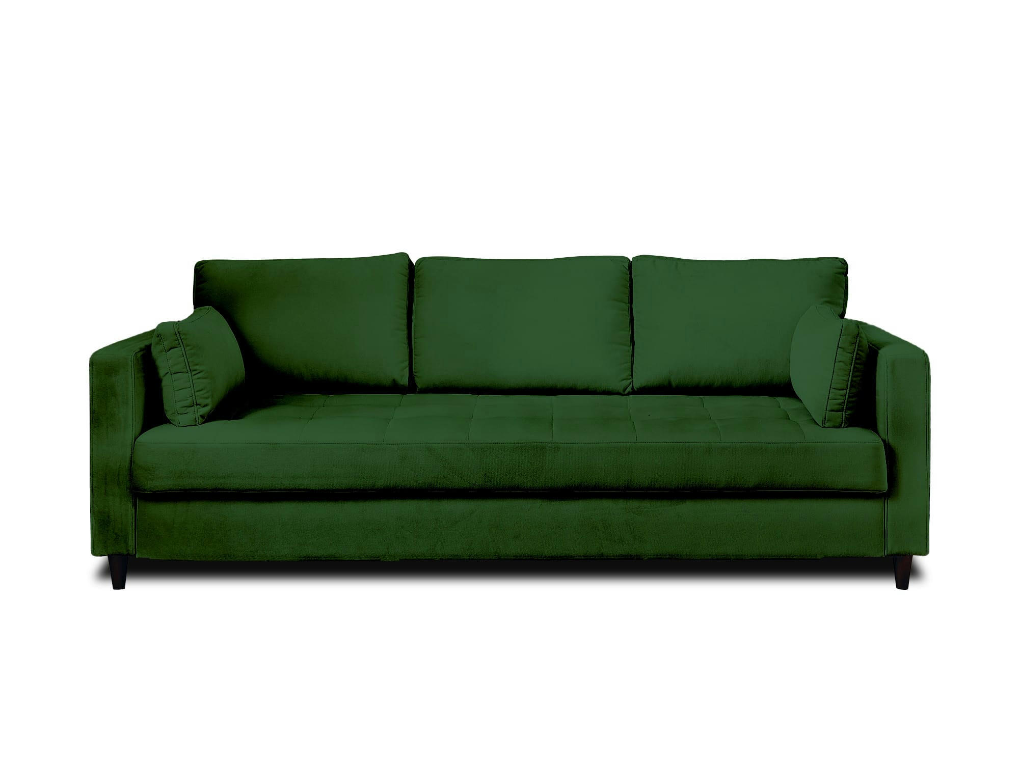 ANNA - Canapé droit convertible 3 places en velours vert