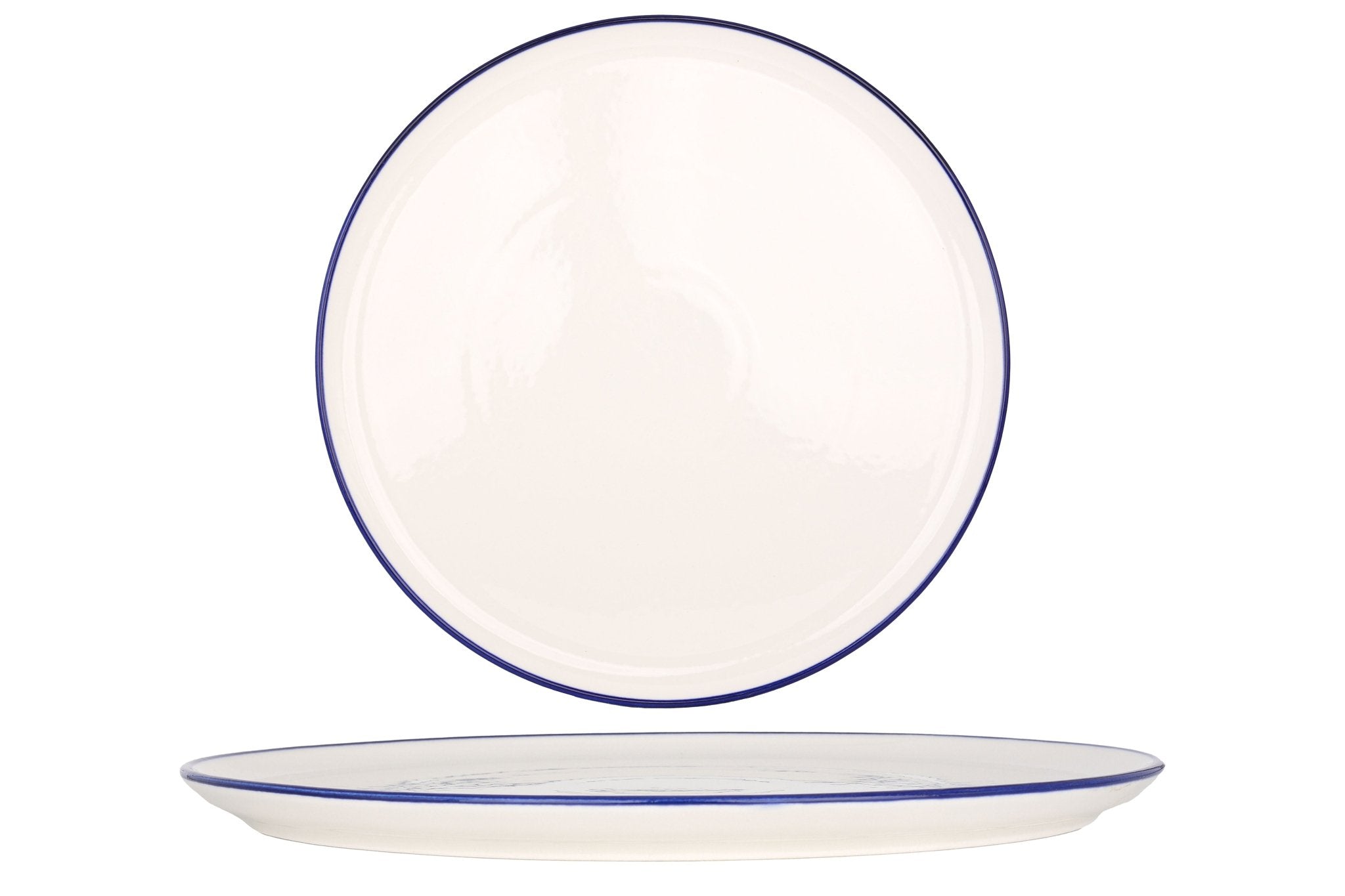 Rinart Pizzabord - Blue Edge - Porselein - 32 cm - set van 2