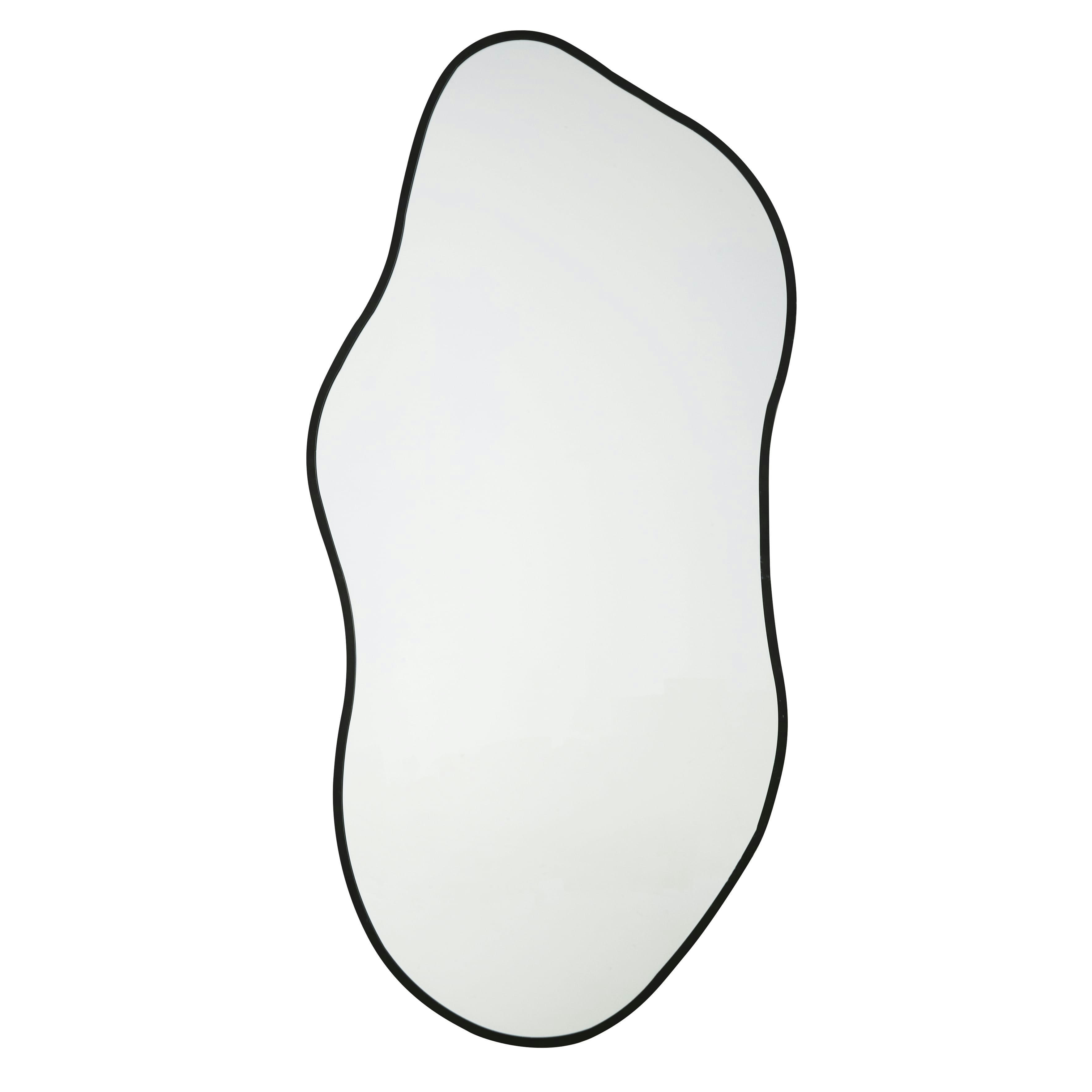 BRINA - Miroir organique en métal noir 72x156