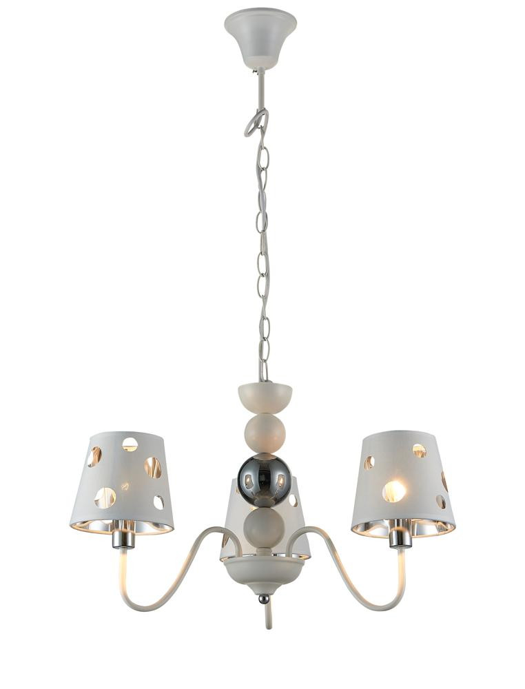 Lampa wisząca biało-srebrna BATLEY 3xE14x60W wym: 100x52x52 cm Candellux