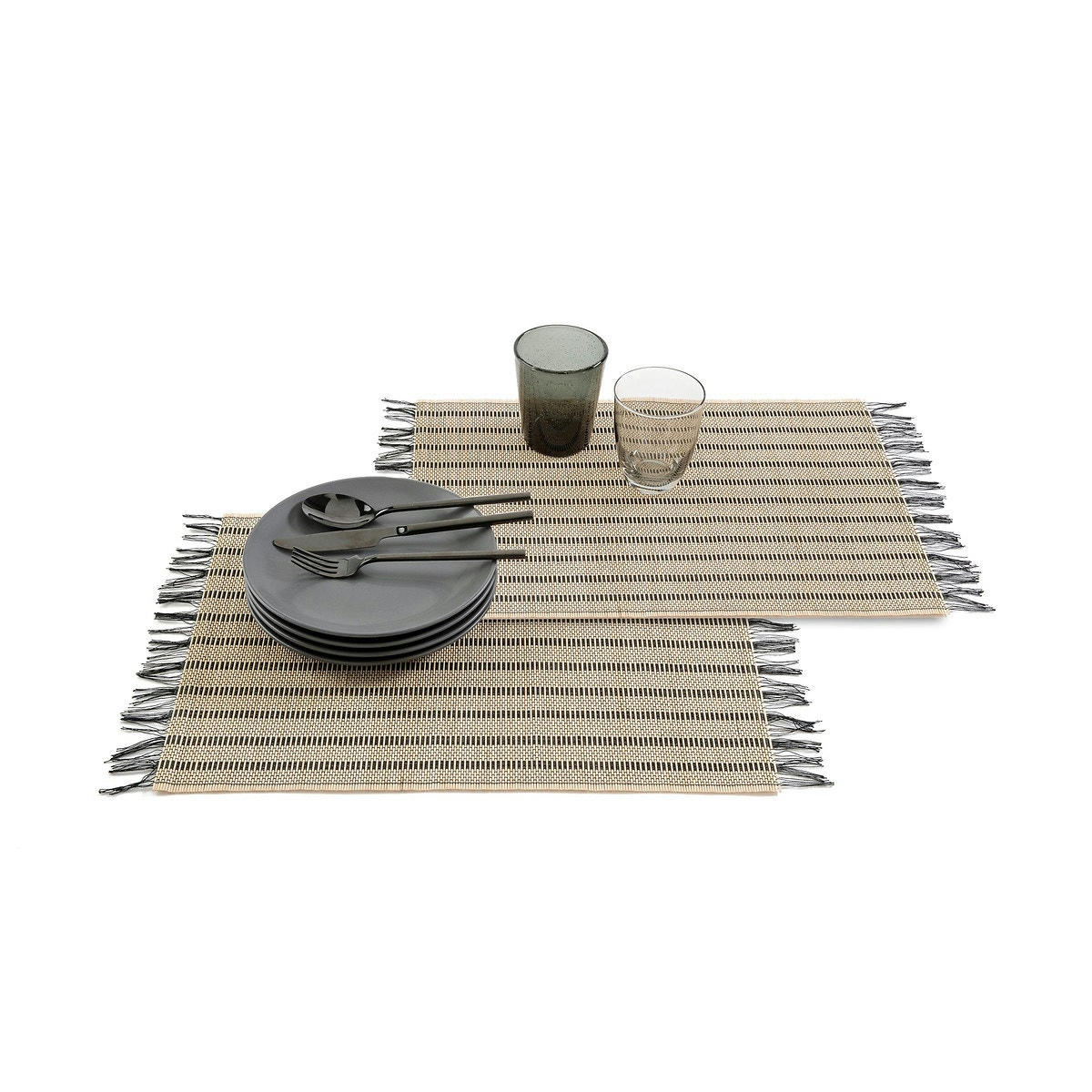 Lot 4 sets de table à franges, TYPHIA