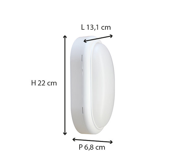 Hublot extérieur oval IP54 (1050LM) Blanc - Voltman