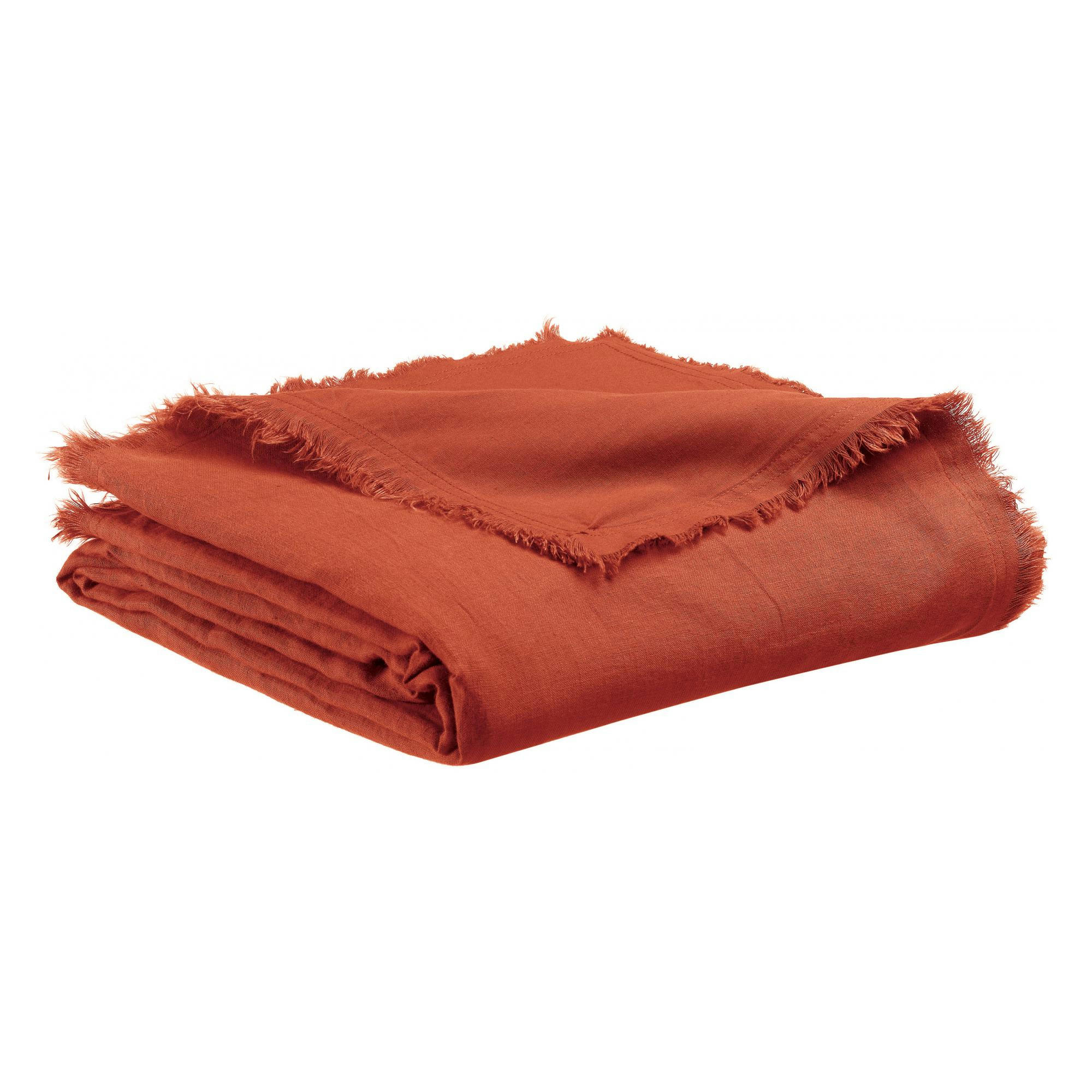 ZEFF - Plaid  Nomade en lin rooibos 130 x 180