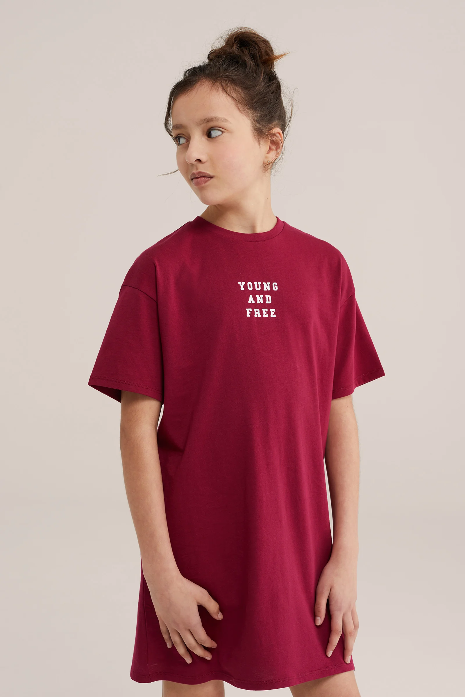 Meisjes T-shirt jurk met print