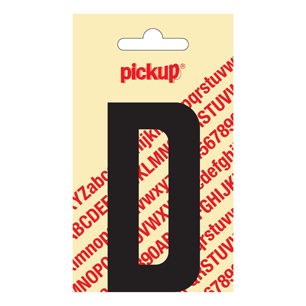 BOKSTAV PICKUP NOBEL D SVART 90 MM SELVKLEBENDE