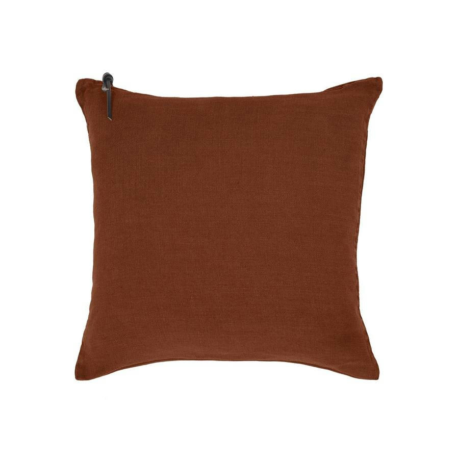 L'ESSENTIEL - Coussin Lin pur lavé Orange Foncé  45x45
