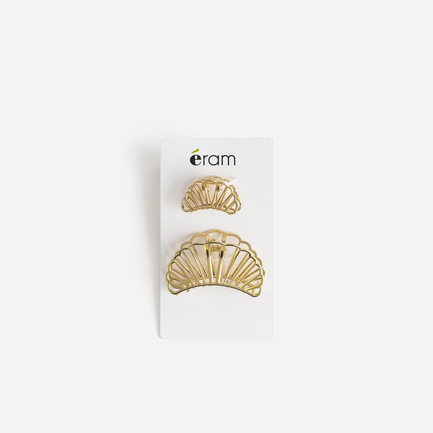 Lot de 2 pinces-crabe en métal or fantaisie