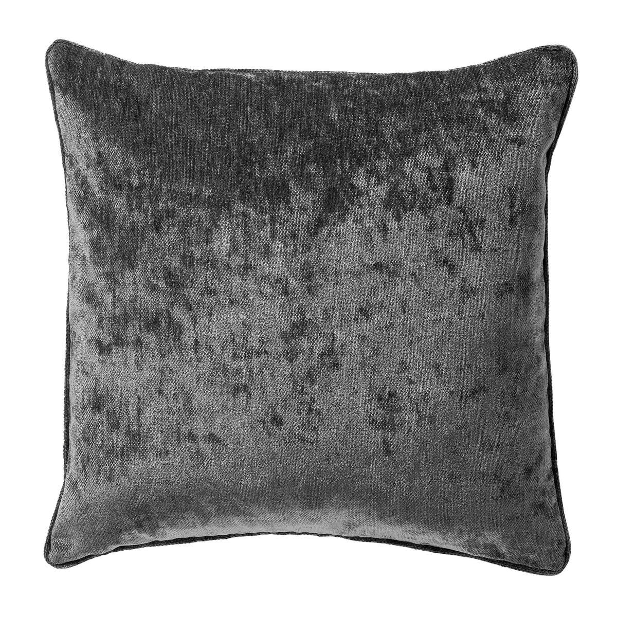 LEWY - sierkussen 45x45 cm - glansvelours - Charcoal Gray - antraciet