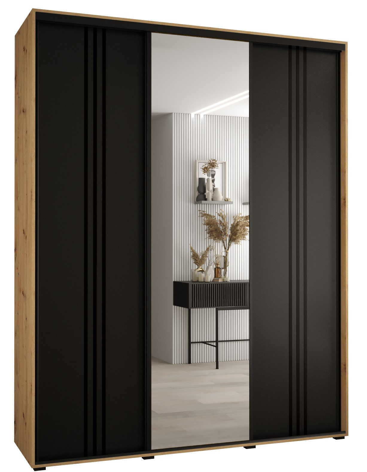Szafa przesuwna 45 wysoka Davos 7 200 artisan czarny czarny
