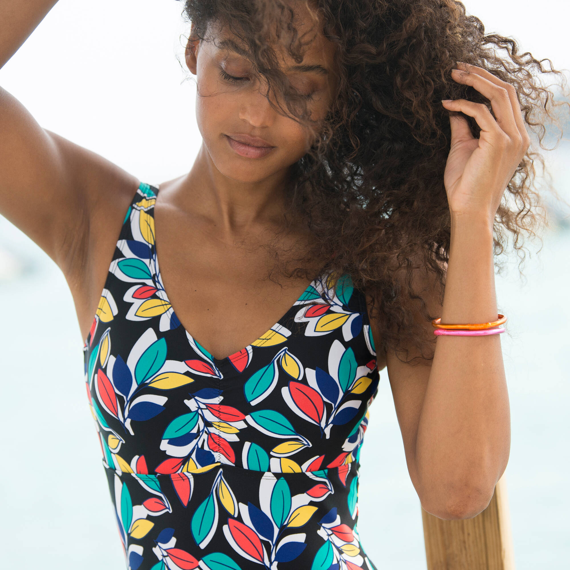 Maillot de bain 1 pièce de bain imprimé Boruca- effet tankini
