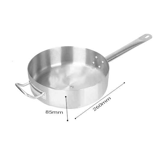 SOGA 2X 26cm Stainless Steel Saucepan Sauce pan with Glass Lid and Helper Handle Triple Ply Base Cookware