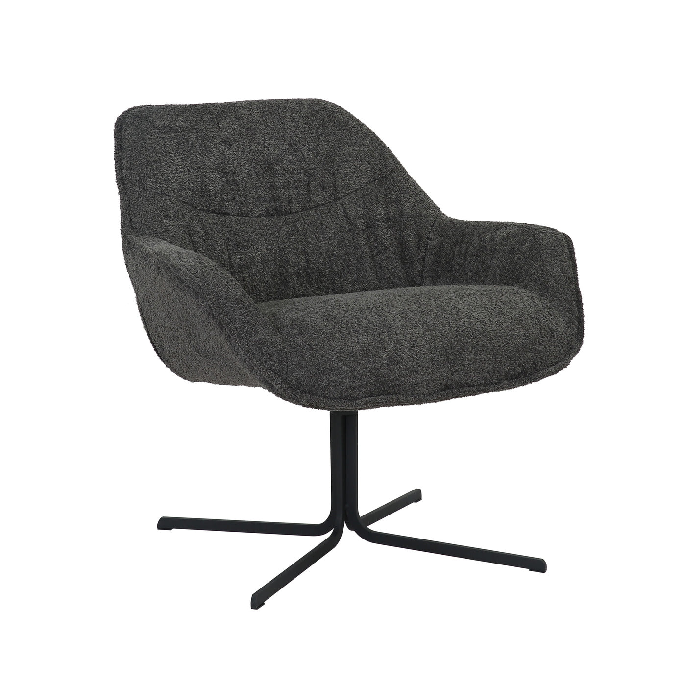 StarFurn Fauteuil Mila - Donkergrijs Stof - Draaibaar - 79x80x81cm