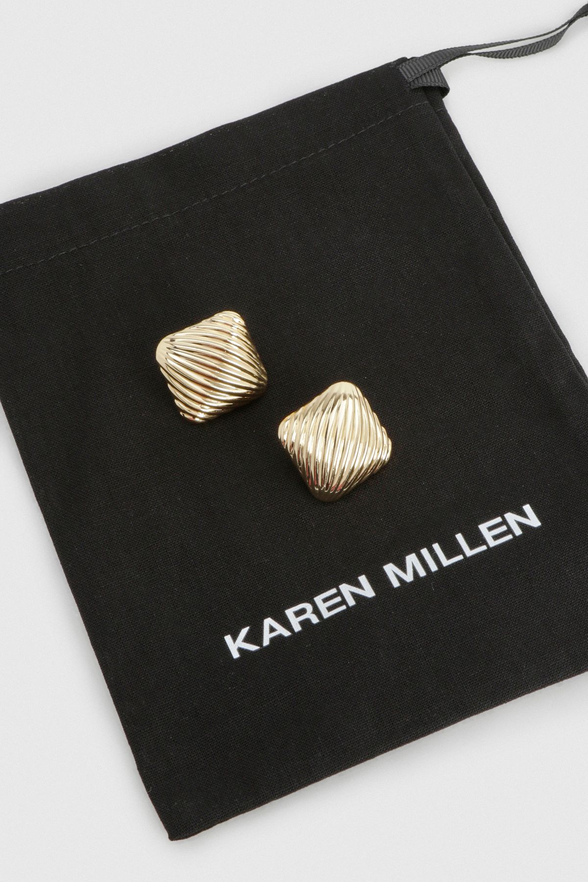 KarenMillen Quilted Square Stud Earrings