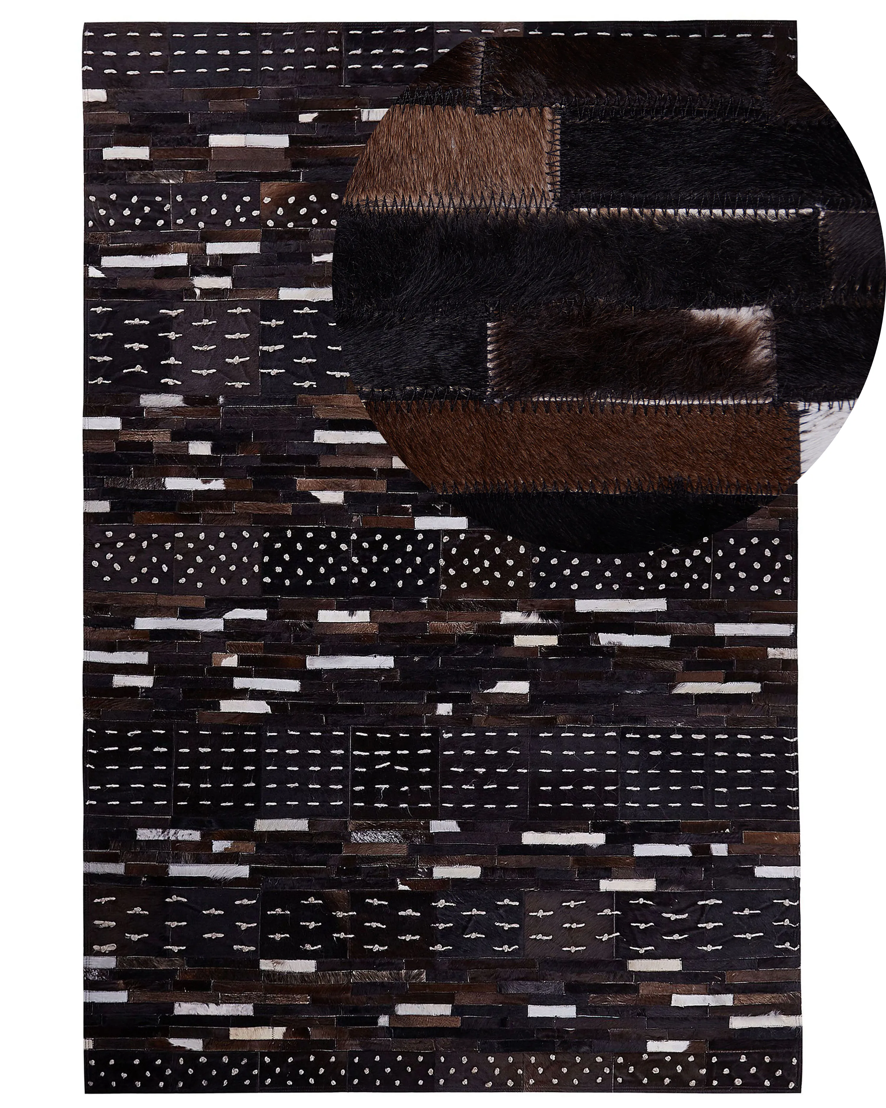 Rug AKSEKI Dark Brown 140 x 200 cm Leather