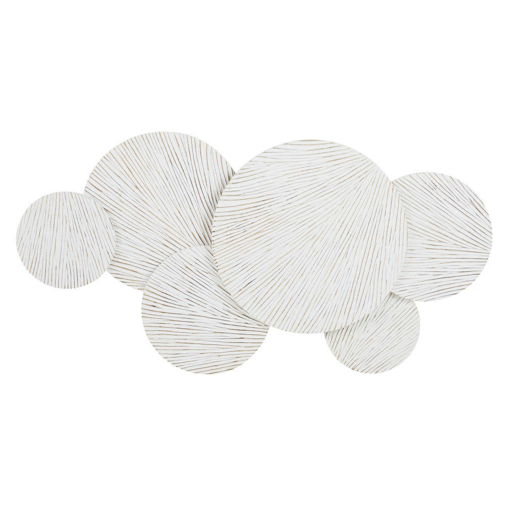 WOODY - Déco murale en bois de manguier blanc 120x63