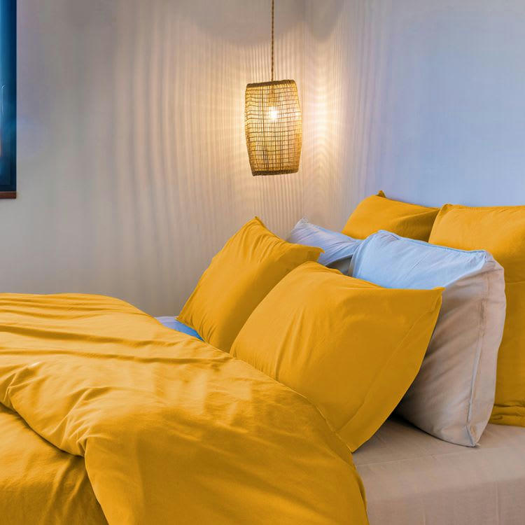 GAIA - Housse de couette en Coton Jaune 260x240 cm