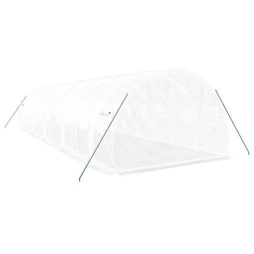 NNEVL Greenhouse with Steel Frame White 30 m&sup2; 10x3x2 m
