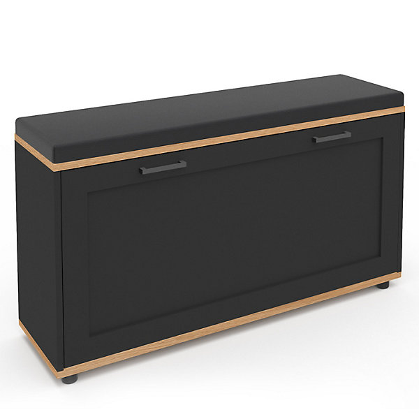 Banc d'entrée chaussures 100 cm avec coussin VITO noir