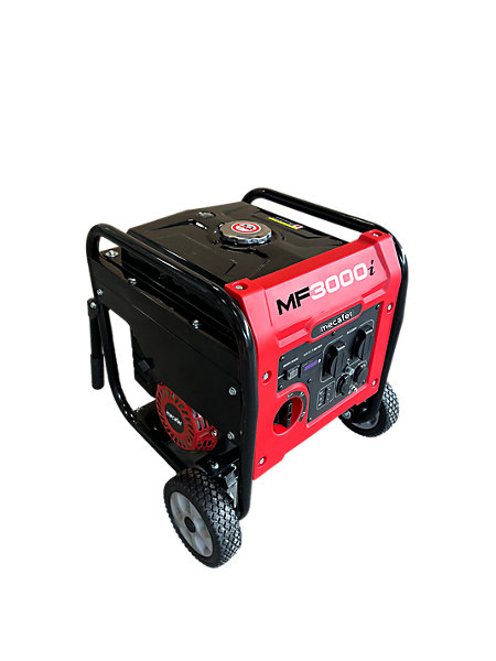 Groupe électrogène 3000 W - carburant SP95 et SP98 - autonomie 8 h - L.43 x l.50,5 x H.51,5 cm - Mecafer MF3000i