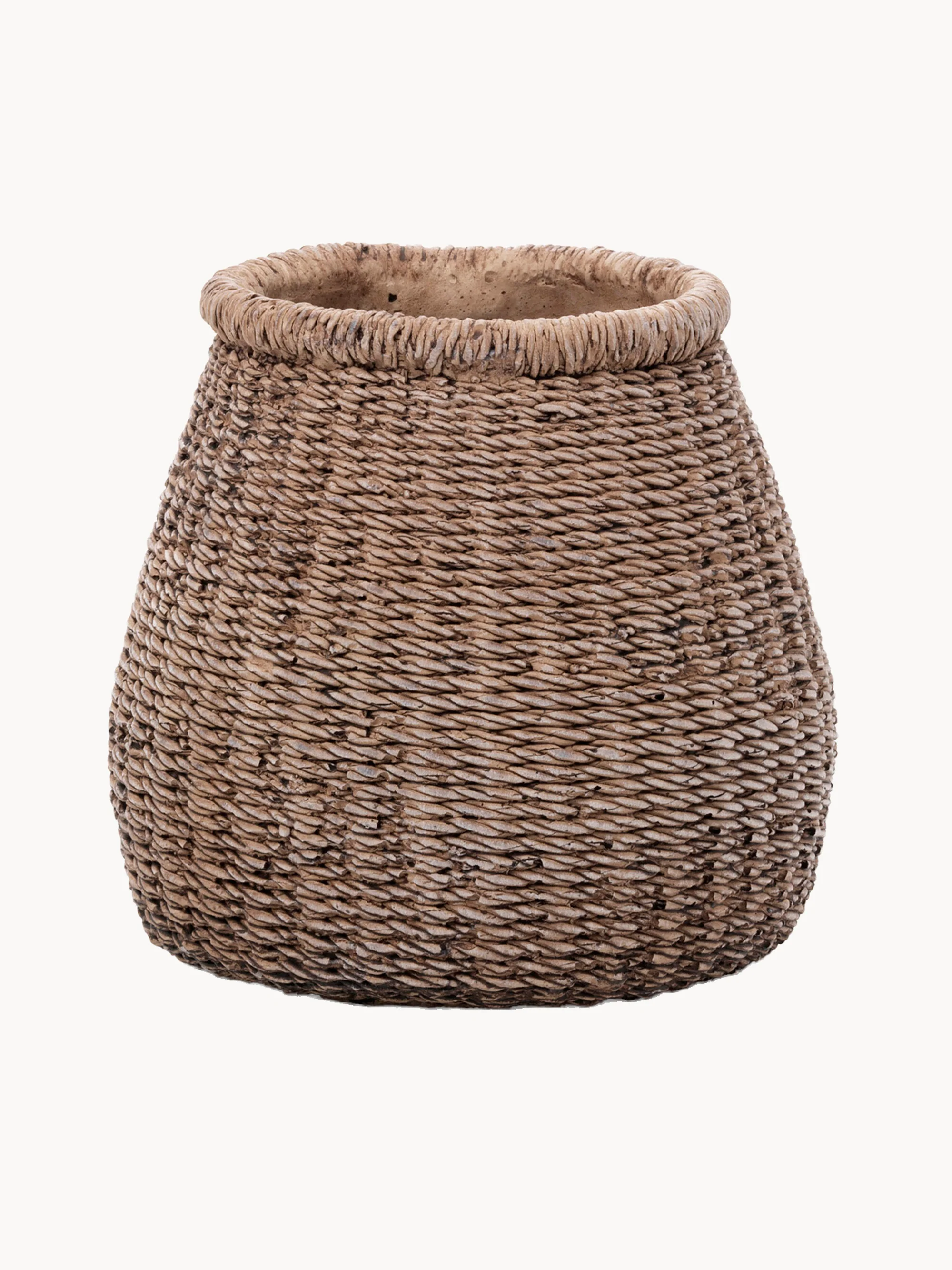 Blumentopf Faux-Puff aus Beton, H 17 cm