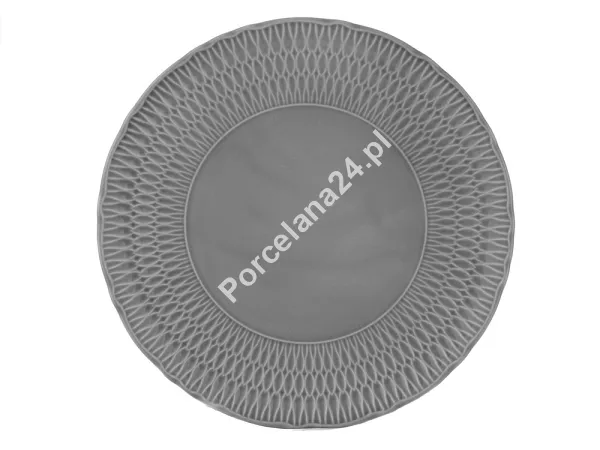 Komplet talerzy na 6 osób (18el) Ćmielów - Sofia Biało / Szara (TP26)