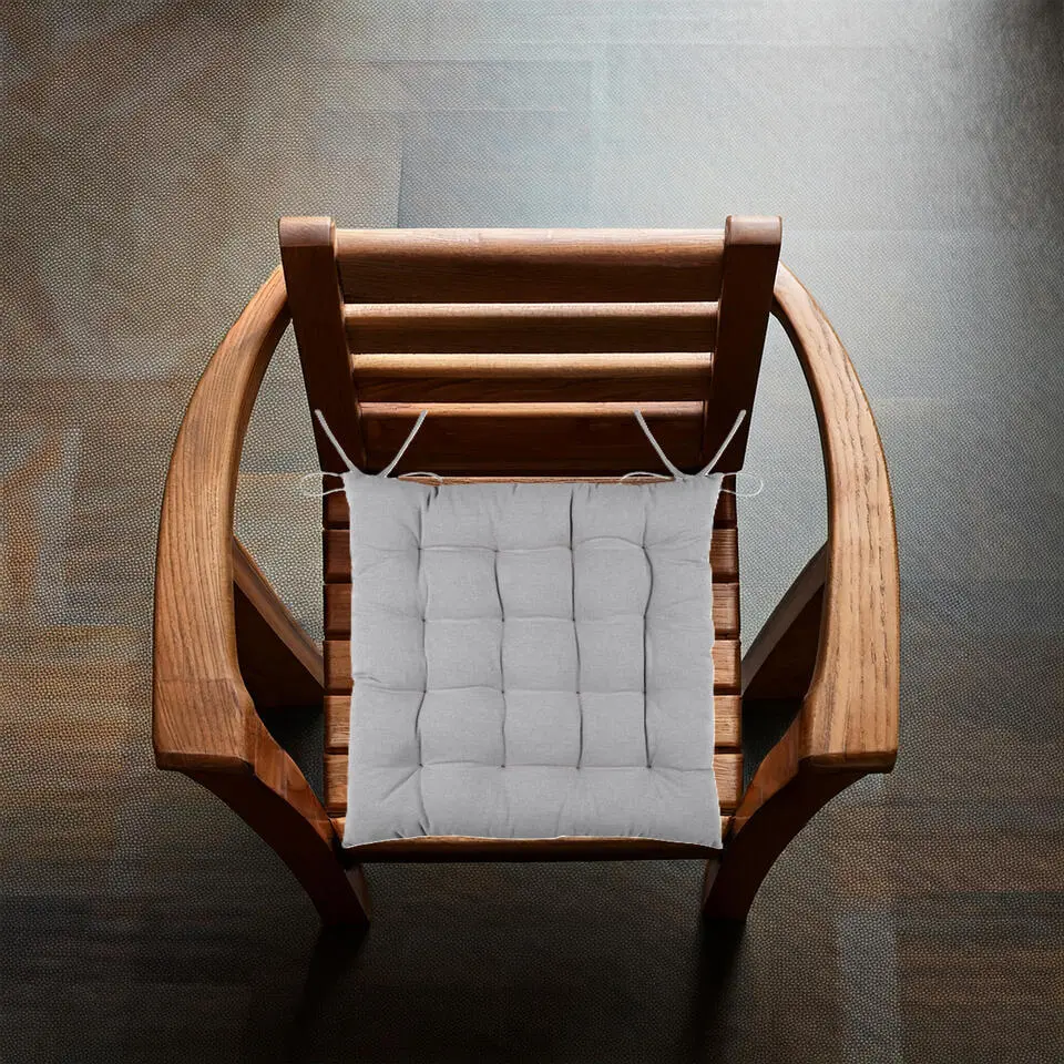 Stof Textile stoelkussens - grijs - 38 x 38 x 3.5 cm