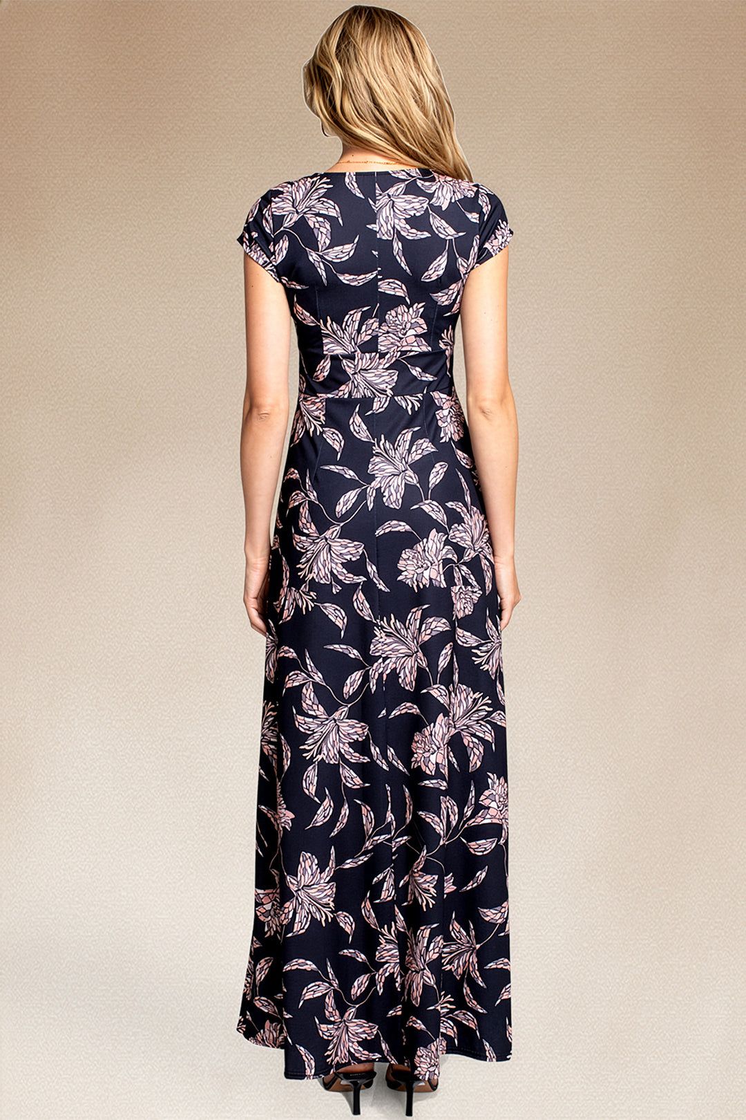 Hot Squash Cap Sleeve Jersey Maxi Dress
