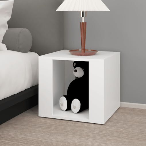 NNEVL Bedside Table White 41x40x36 cm Engineered Wood