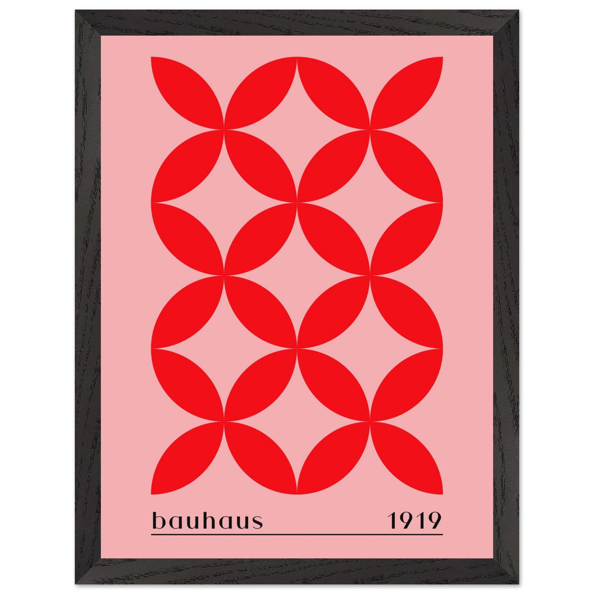 Artfulprints Poster met Lijst Bauhaus - 1919  - 30x40 cm - Rood